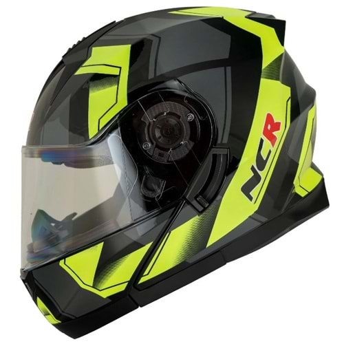 Kask Çene Açılır Visorlü 162 Ece Belgeli- Neon Sarı Grafik