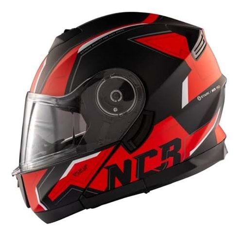 Kask Çene Açılır Visörlü 160 Ece Belgeli- Kırmızı Grafik