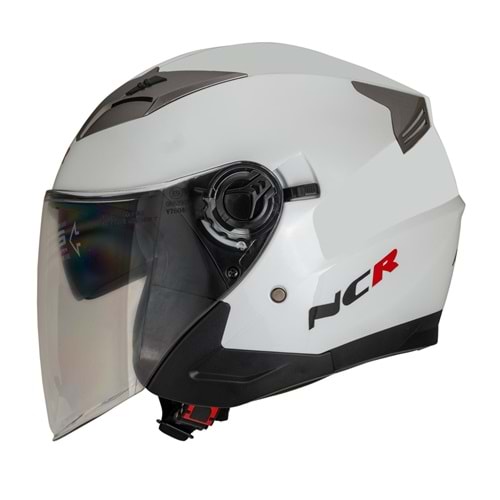 Kask Çenesiz Vizörlü 708 Ece Belgeli-Parlak Beyaz