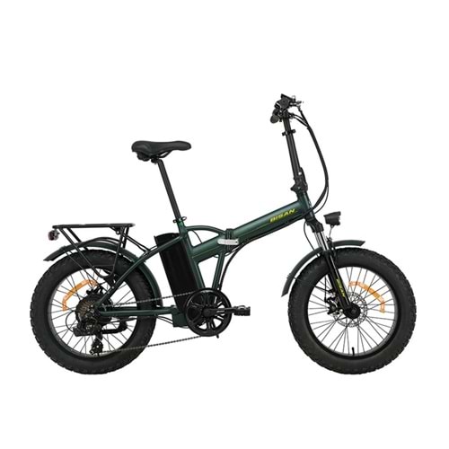 Bisan E-Foldıng F2 20 Jant K:43 7V Md Haki Sarı Katlanır Elektrikli Bisiklet