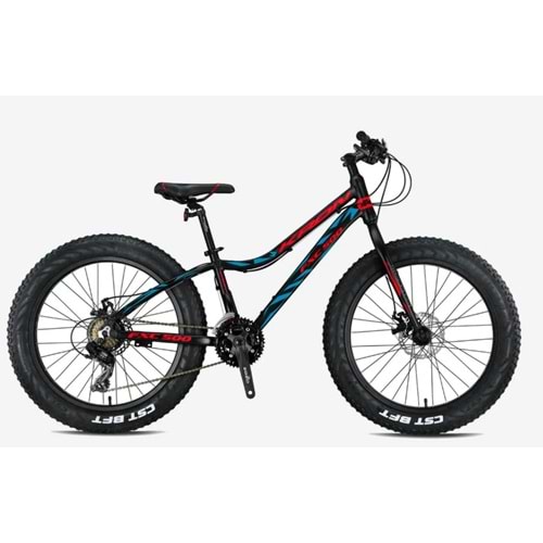 Kron Fxc 500 20J Mtb K:11 7V Md Mat Siyah Kırmızı Mavi Fat Bike