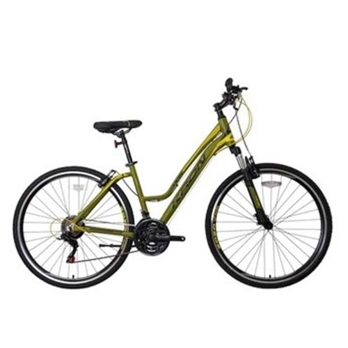 Kron Tx 75 28J Trekking Lady K:15 21V M.D Mat Çağla Yeşil Haki Siyah Şehir Bisikleti