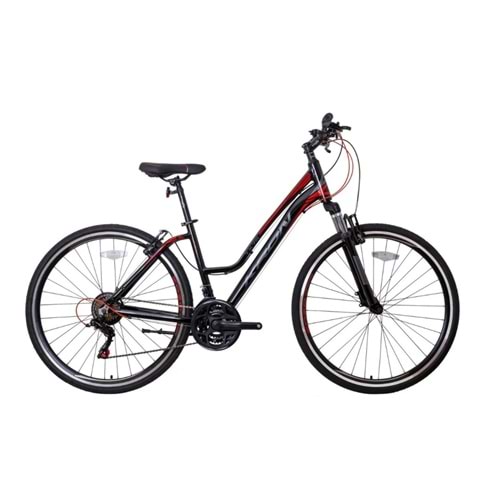 Kron Tx 75 28J Trekking Lady K:15 21V V.B Siyah Füme Kırmızı Şehir Bisikleti