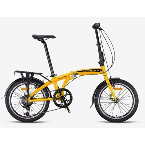 Kron Fd 750 20J Mtb 7V V.B Sarı Beyaz Siyah(Çelik Bagaj/Pvc Çamurluk) Katlanır Bisiklet