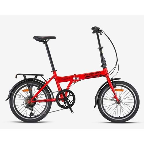 Kron Fold 4.0 20 Jant 7V V.B Kırmızı Siyah Katlanır Bisiklet