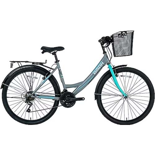 Bisan Mabella 26 Jant 21V V Açık Gri Yeşil Şehir Bisikleti