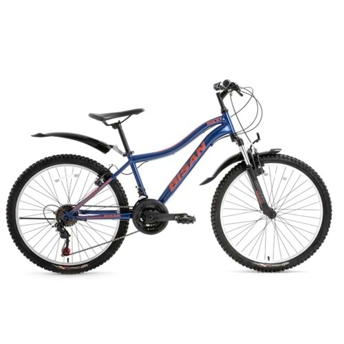 Bisan Rocky 24 Jant 21V K:34 V Lacivert Kırmızı Dağ Bisikleti